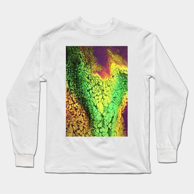 Emerald placer Fluid Art Long Sleeve T-Shirt by Stacey-Design